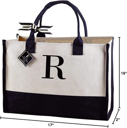 Classic Black and White Initial Canvas