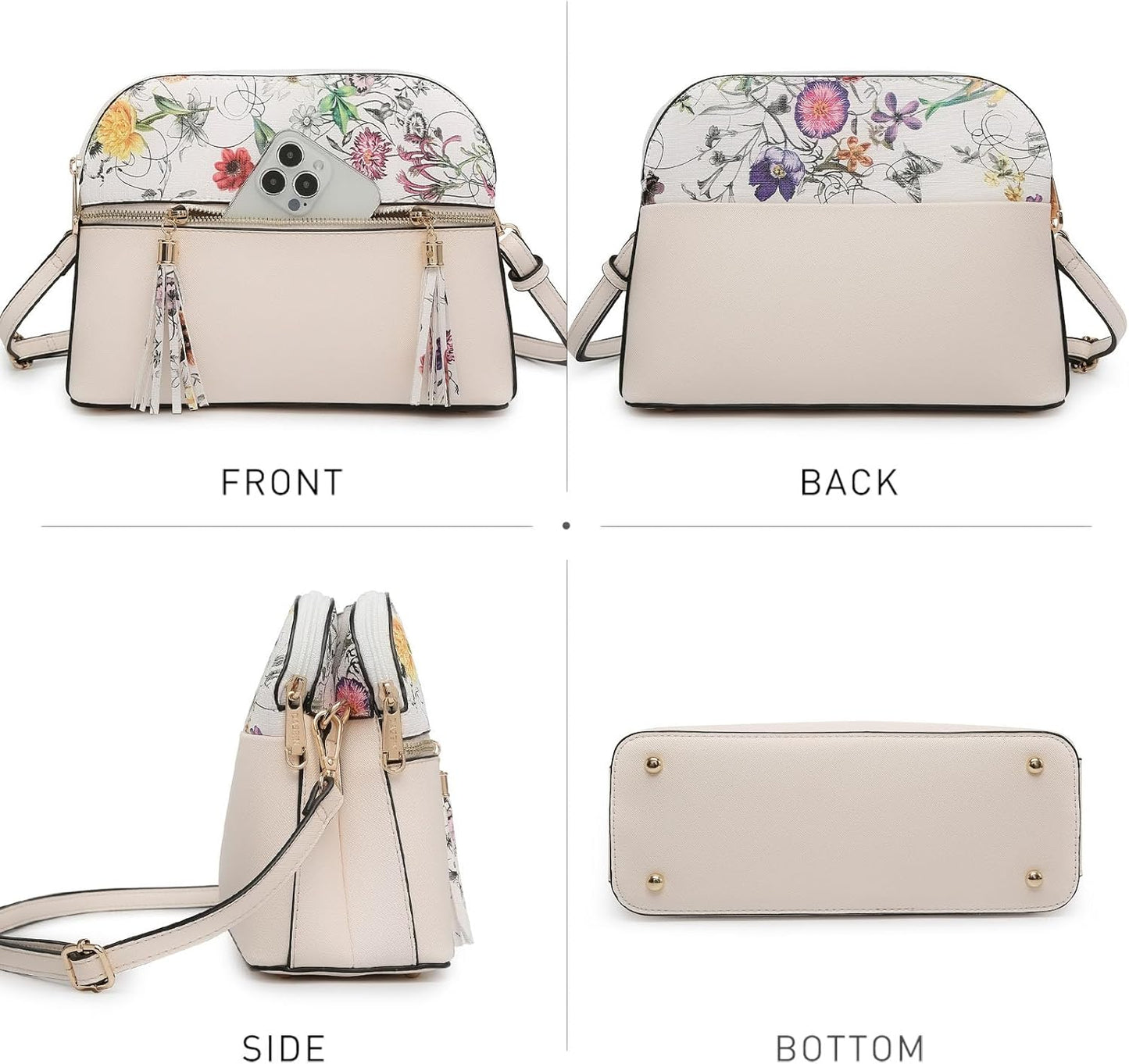 Women Tassel Zipper Pocket Crossbody Bag