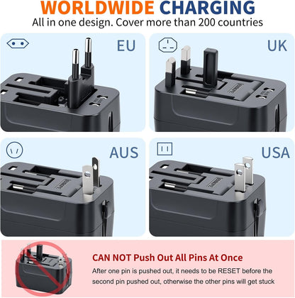 Travel Adapter USB C,Universal All inOne