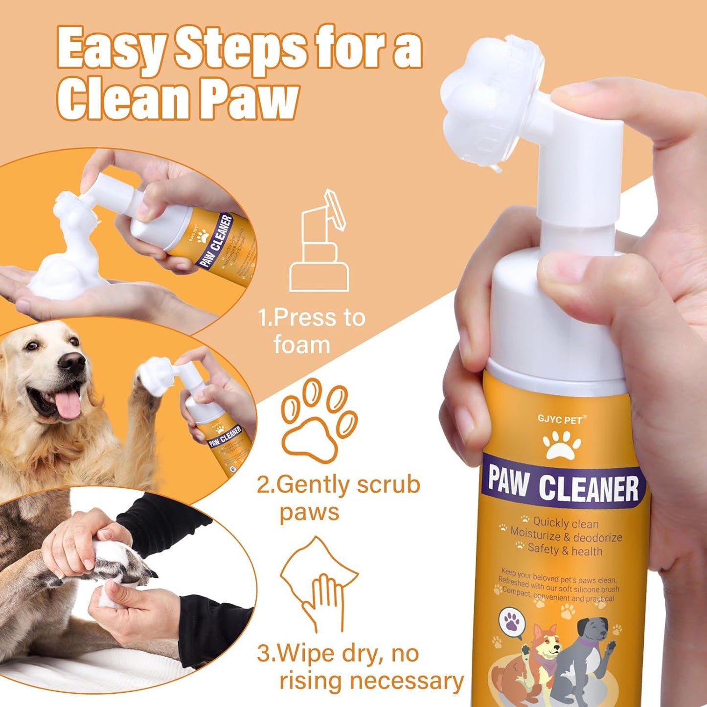 Paw Cleaner for Dogs and Cats,Magic Foam