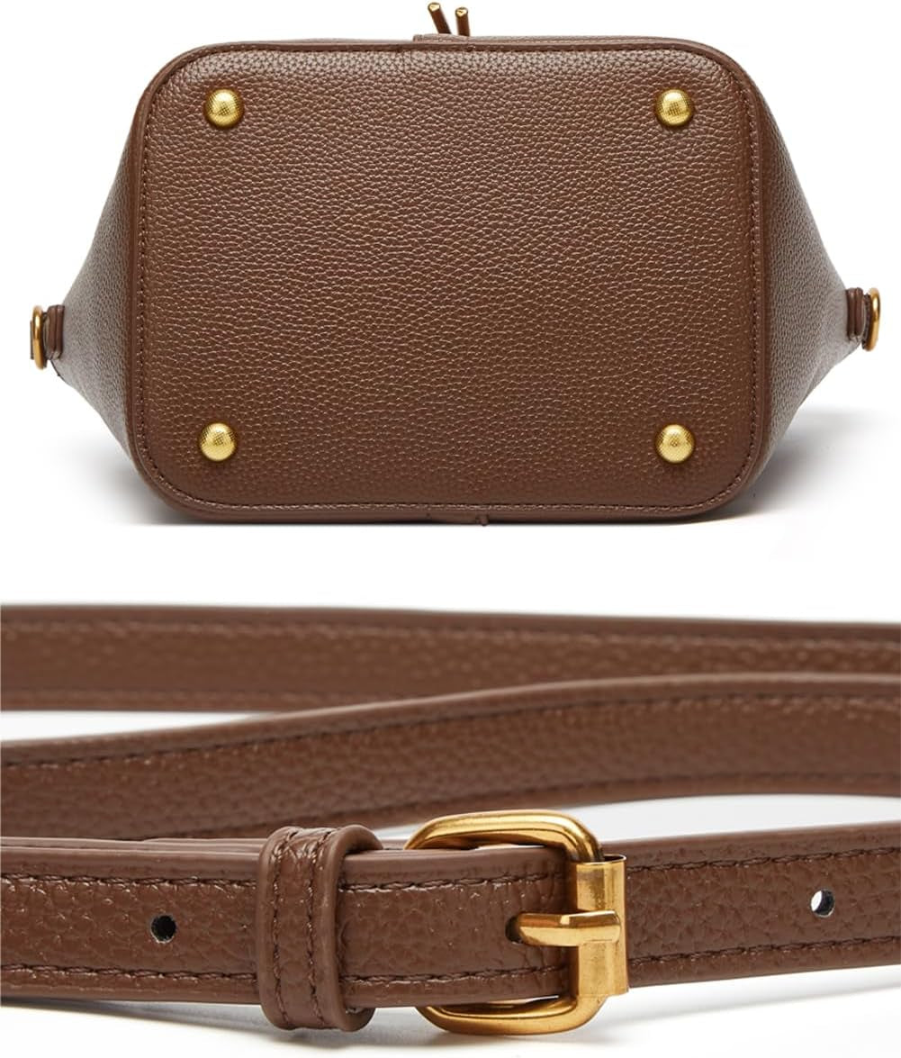 Women Bucket Bag PU Leather Hobo Bag