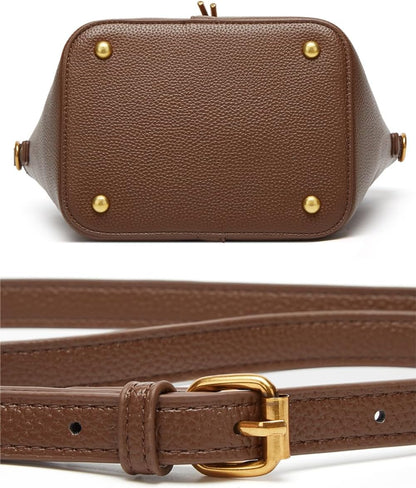 Women Bucket Bag PU Leather Hobo Bag