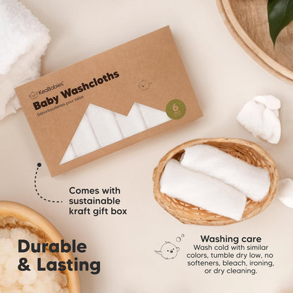 6-Pack Baby Washcloths – Soft Absorbent