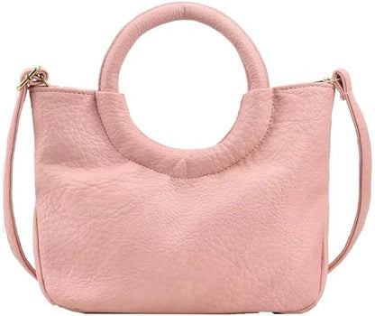 Women Woven Handle Bag PU Leather 