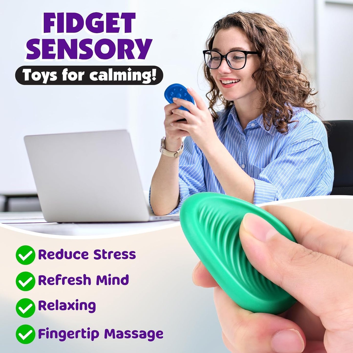 Fidget Toys Adults Sensory Stone: 6 Pack