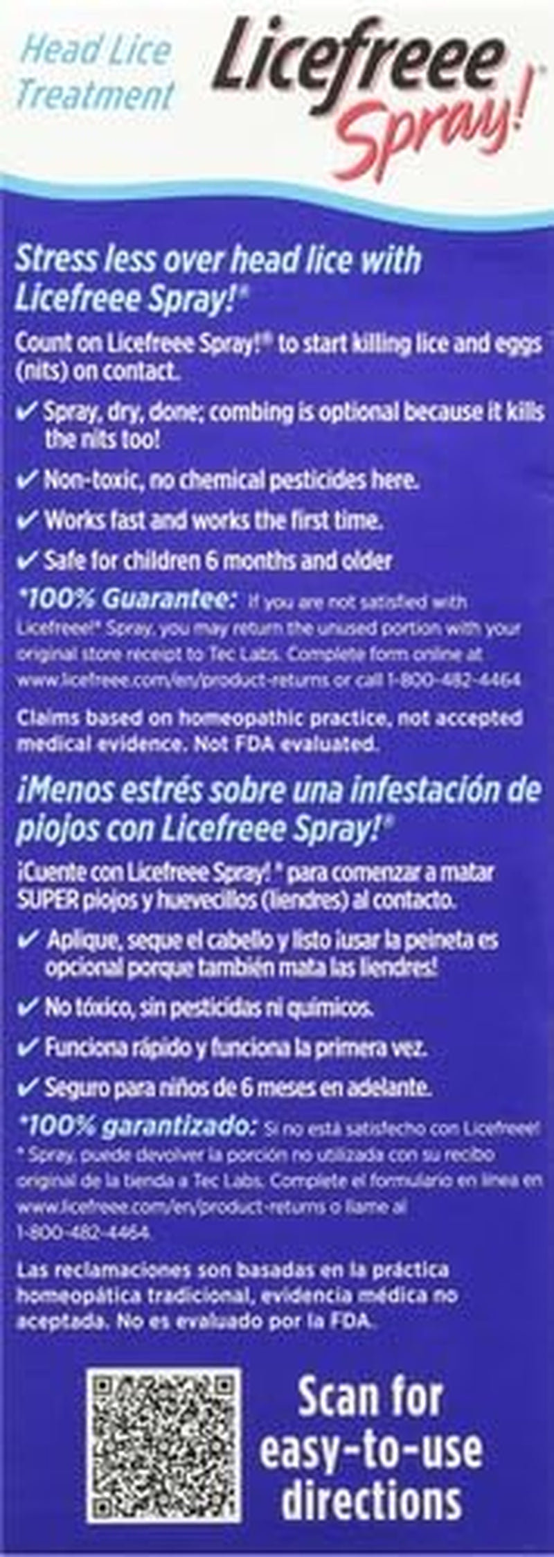 Licefreee Lice Spray for Kids Hair