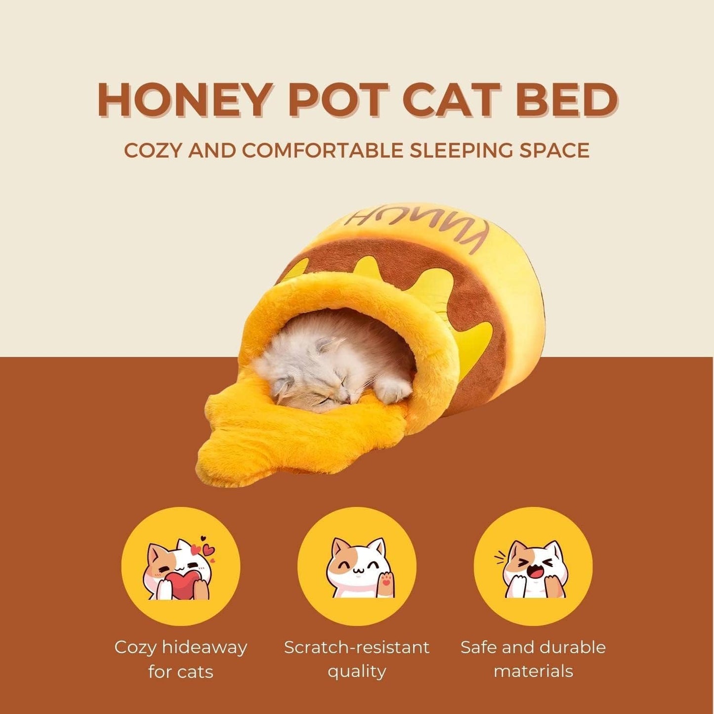 Honey Pot Cat Bed Comfortable  Foam