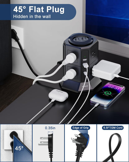 Surge Protector Power Strip Tower