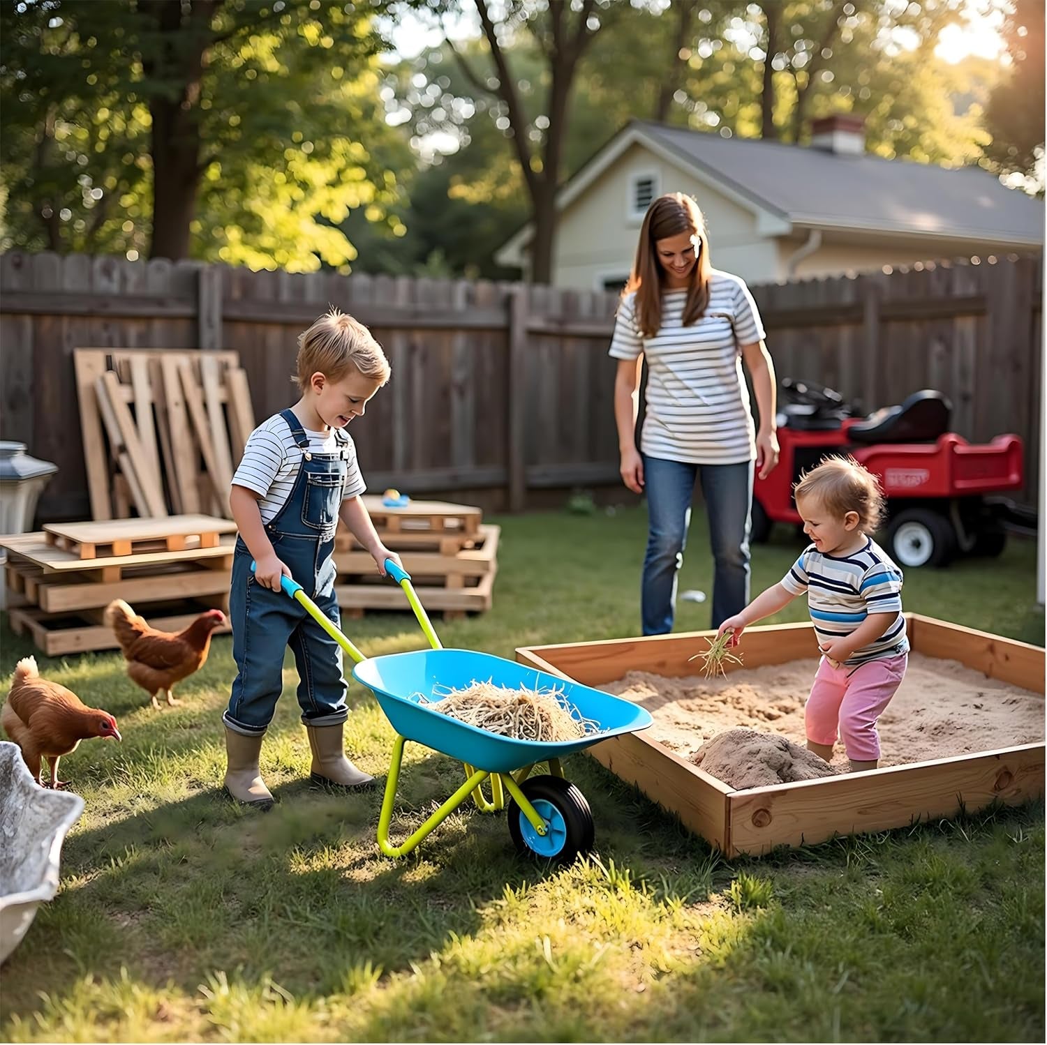 Kids Metal Wheelbarrow Child-Sized