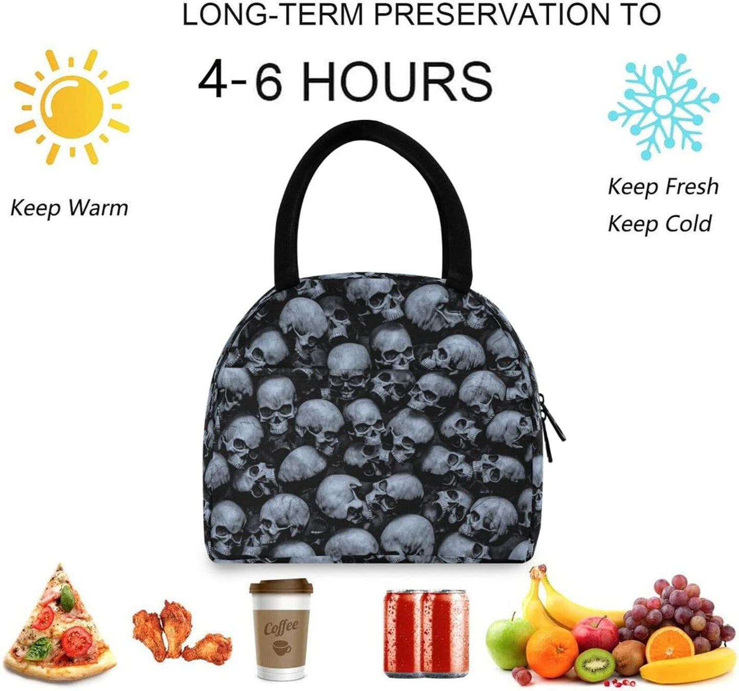 Trendy Gothic Skulls Dark Insulated