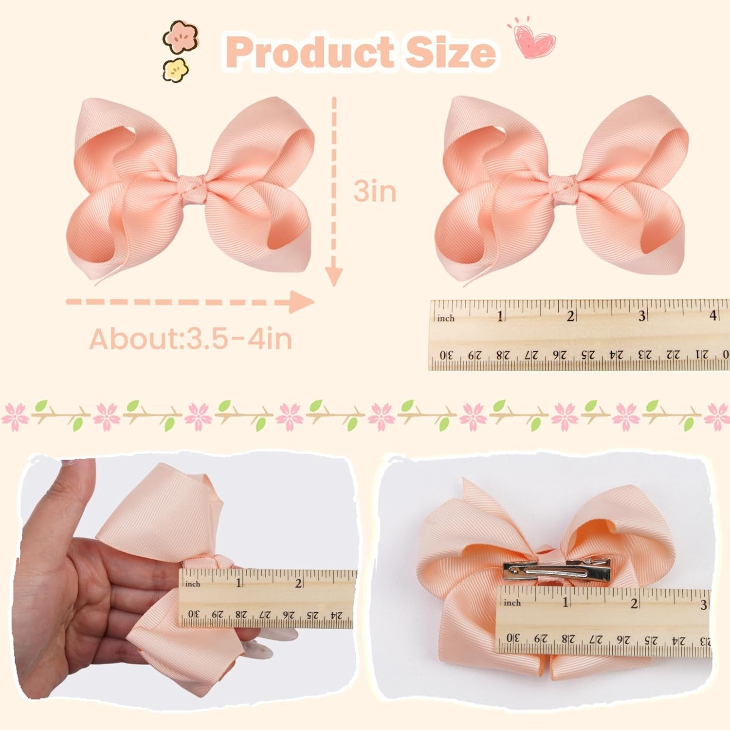 40PCS 4.5 Inch Hair Bows for Girls 
