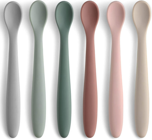 6-Piece Silicone Baby Feeding Spoons