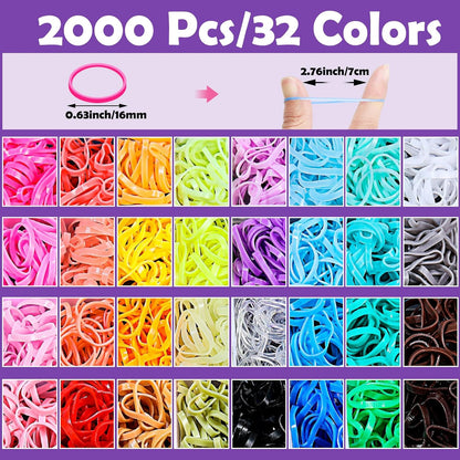 32 Colors Small Hair Rubber Bands with16