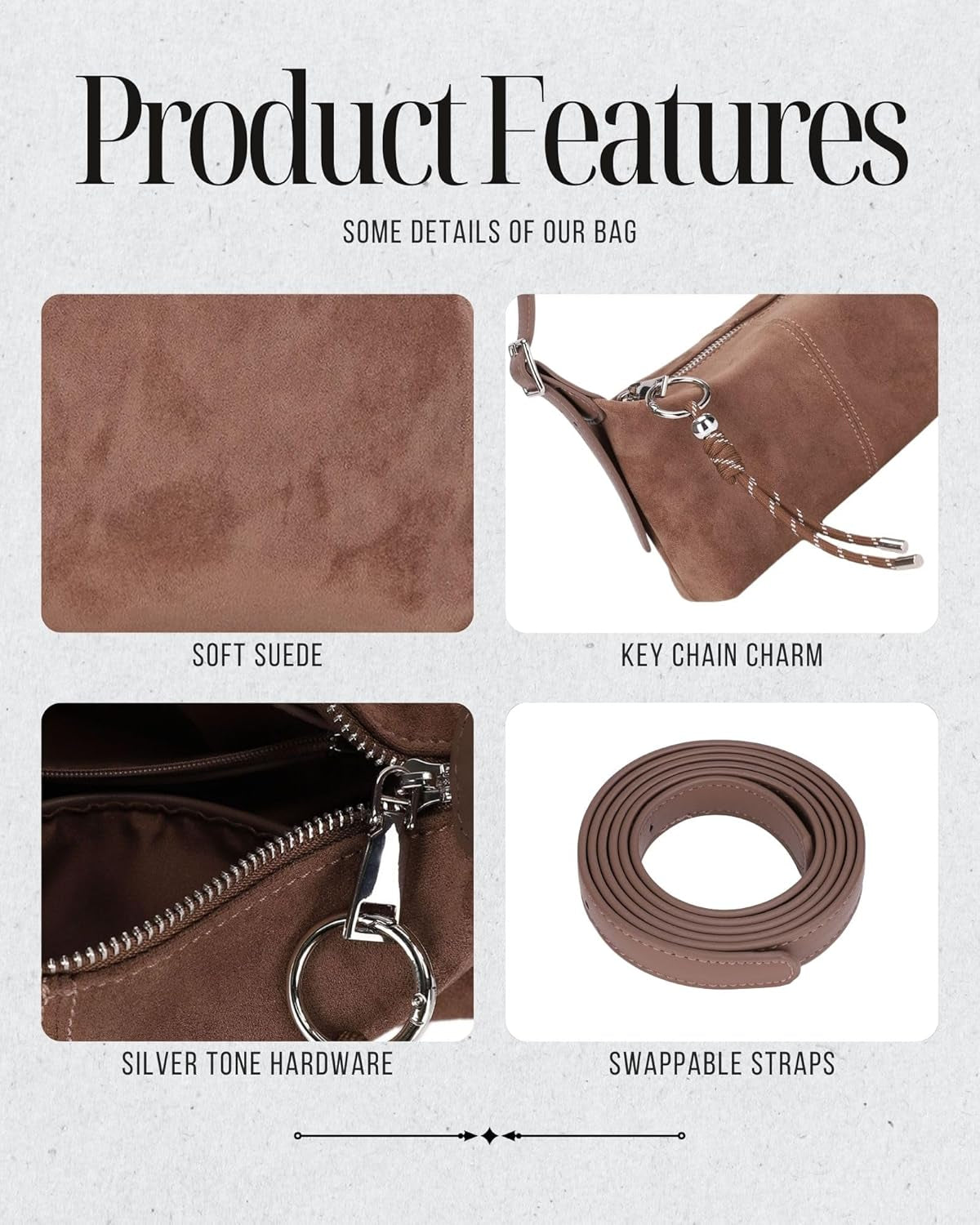 Premium Suede Vegan Leather Crossbody