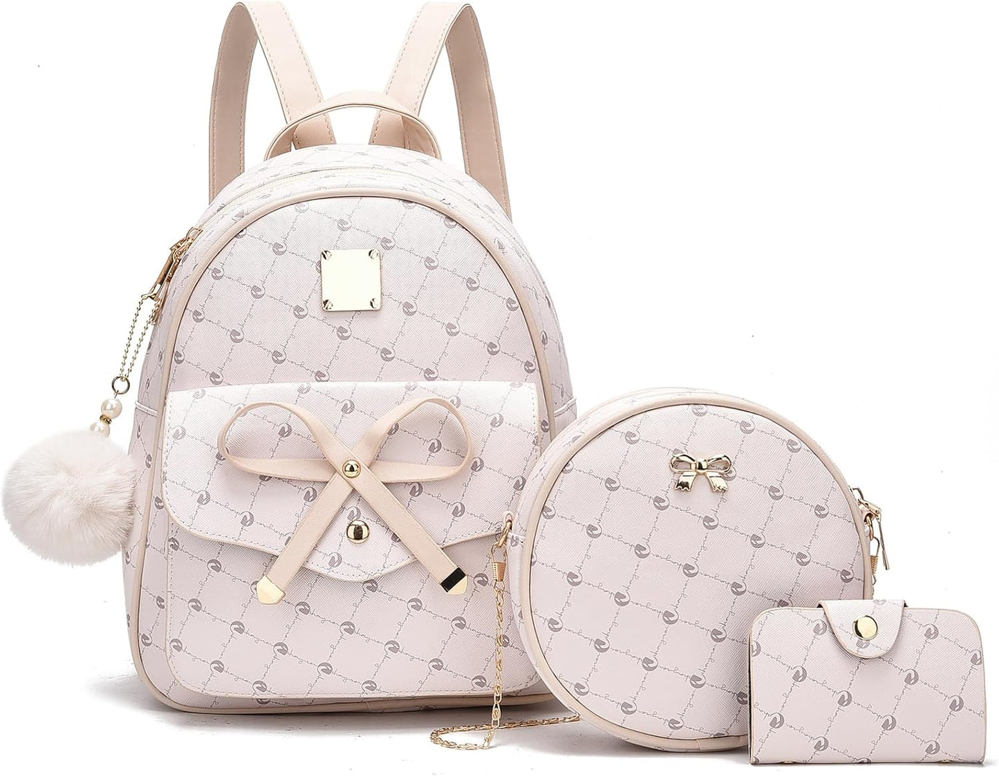 Girls Bowknot 3-Pieces Fahsion Leather 