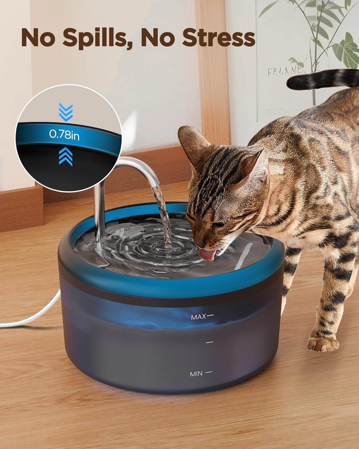 Cat Water Fountain for Cats Indoor: 80Oz