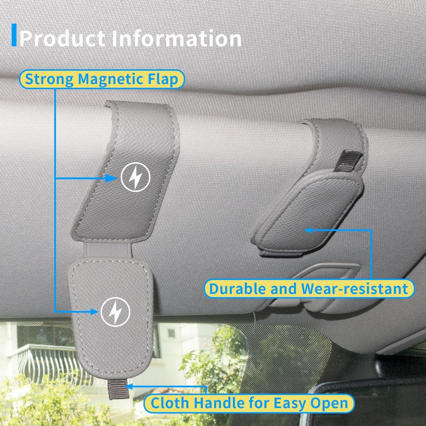 2 Packs Magnetic Sunglass Holder for Car