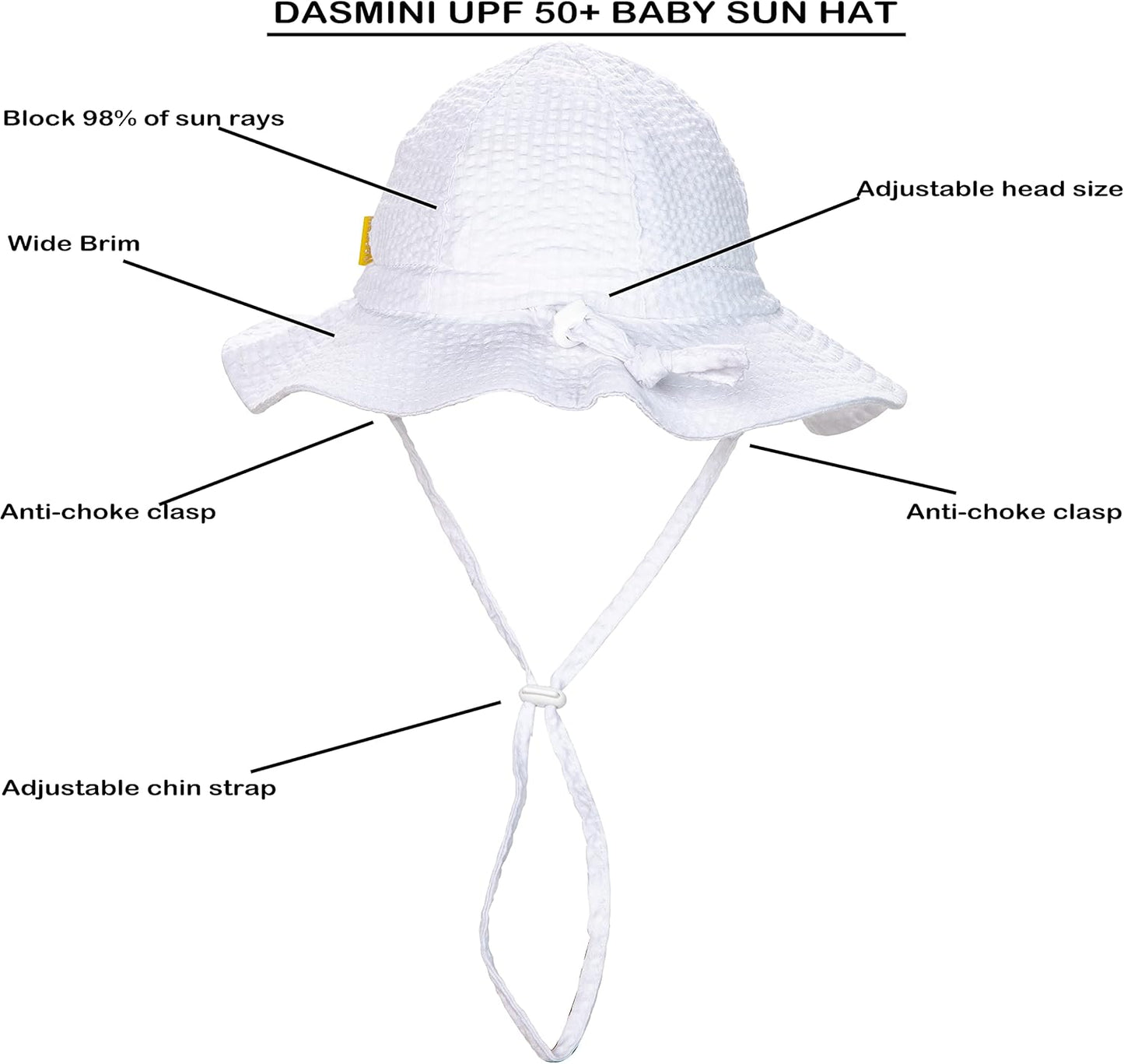 Baby &Toddler Wide Brim Sun Hats UPF 50+