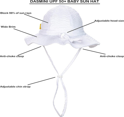Baby &Toddler Wide Brim Sun Hats UPF 50+