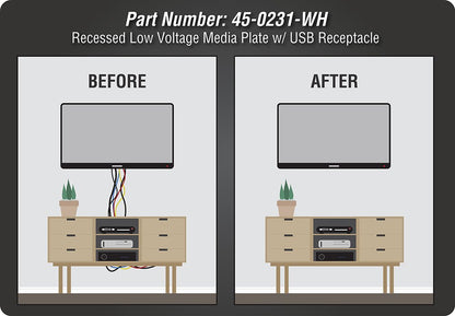 Electronics45-0231-WH USB Recessed Media