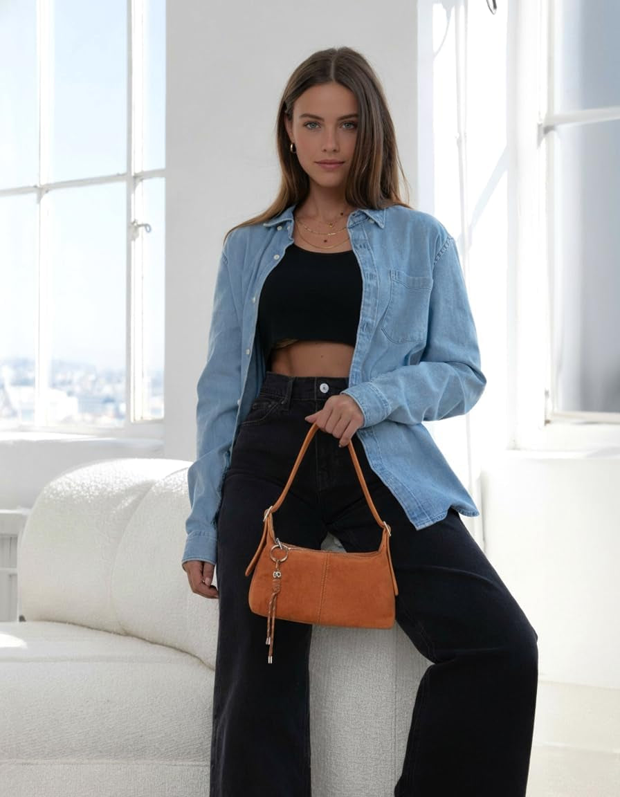 Premium Suede Vegan Leather Crossbody