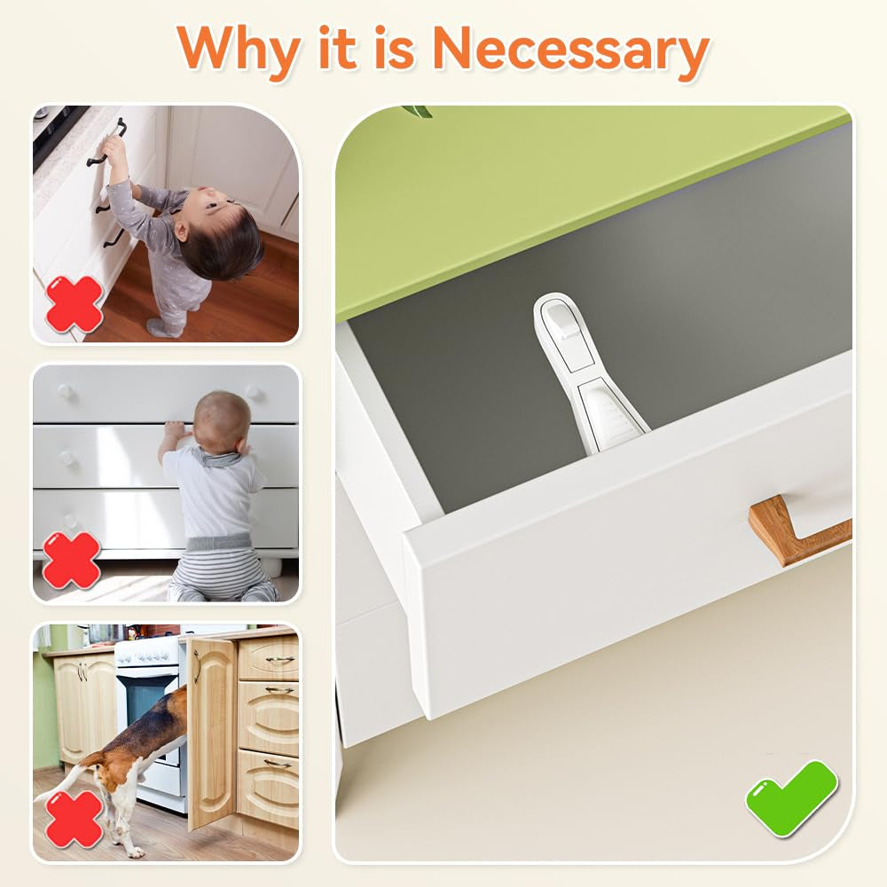 12Pcs Baby Safety Cabinet Lock Childproof