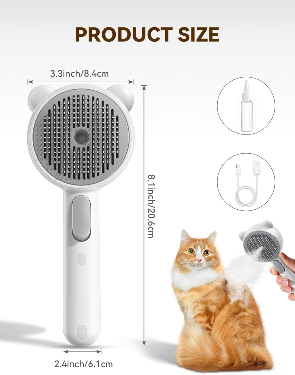 Cat Steam Brush, Brushes for Indoor Cats