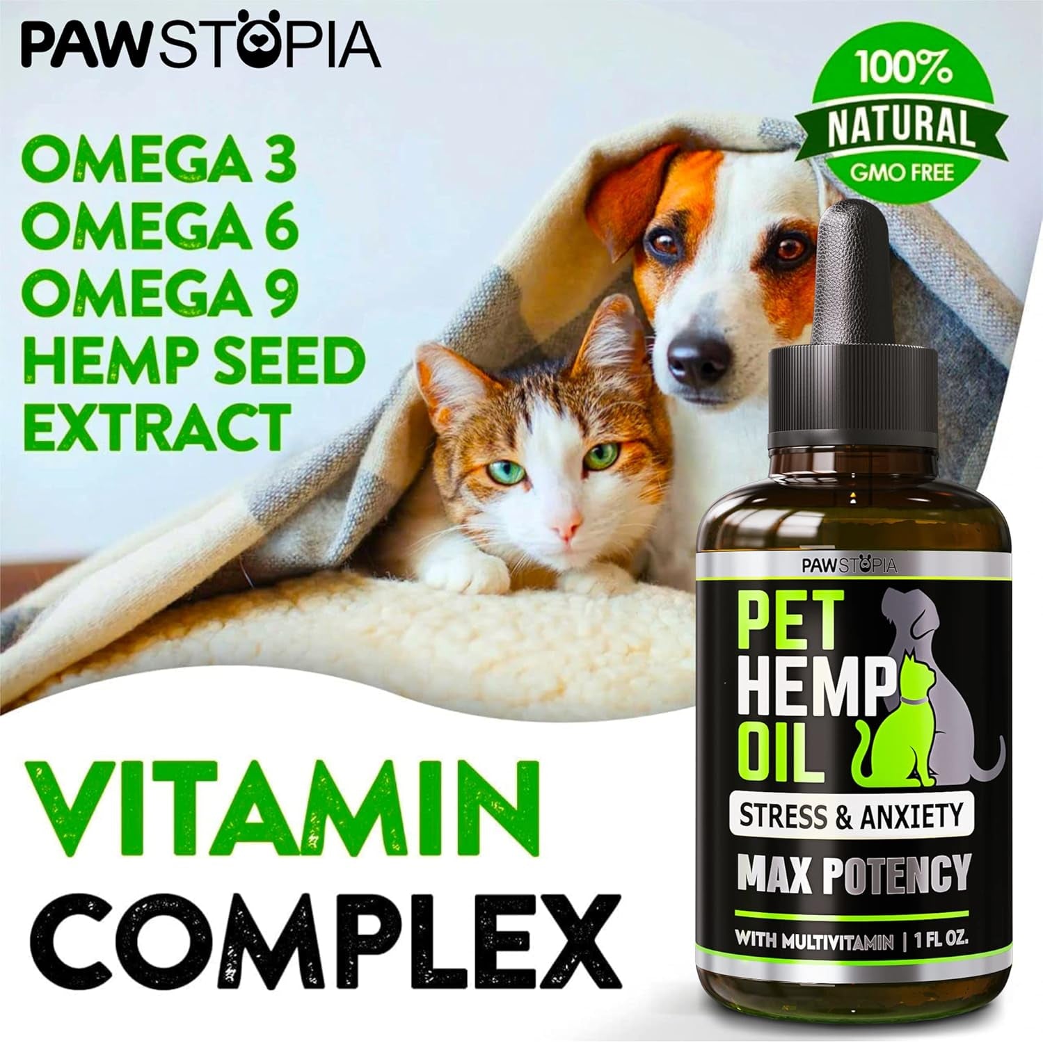 (2 Pack) Hemp Oil for Dogs and Cats 
