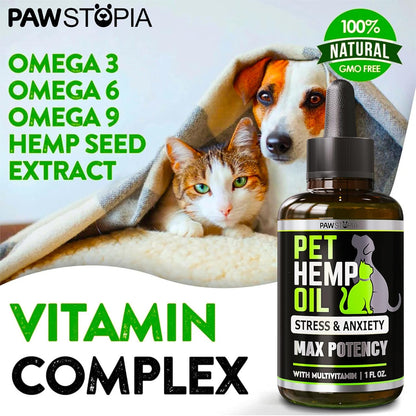 (2 Pack) Hemp Oil for Dogs and Cats 
