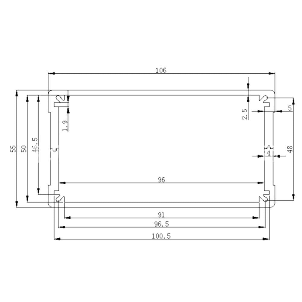 55 X 106 X 200Mm Aluminum Alloy Project