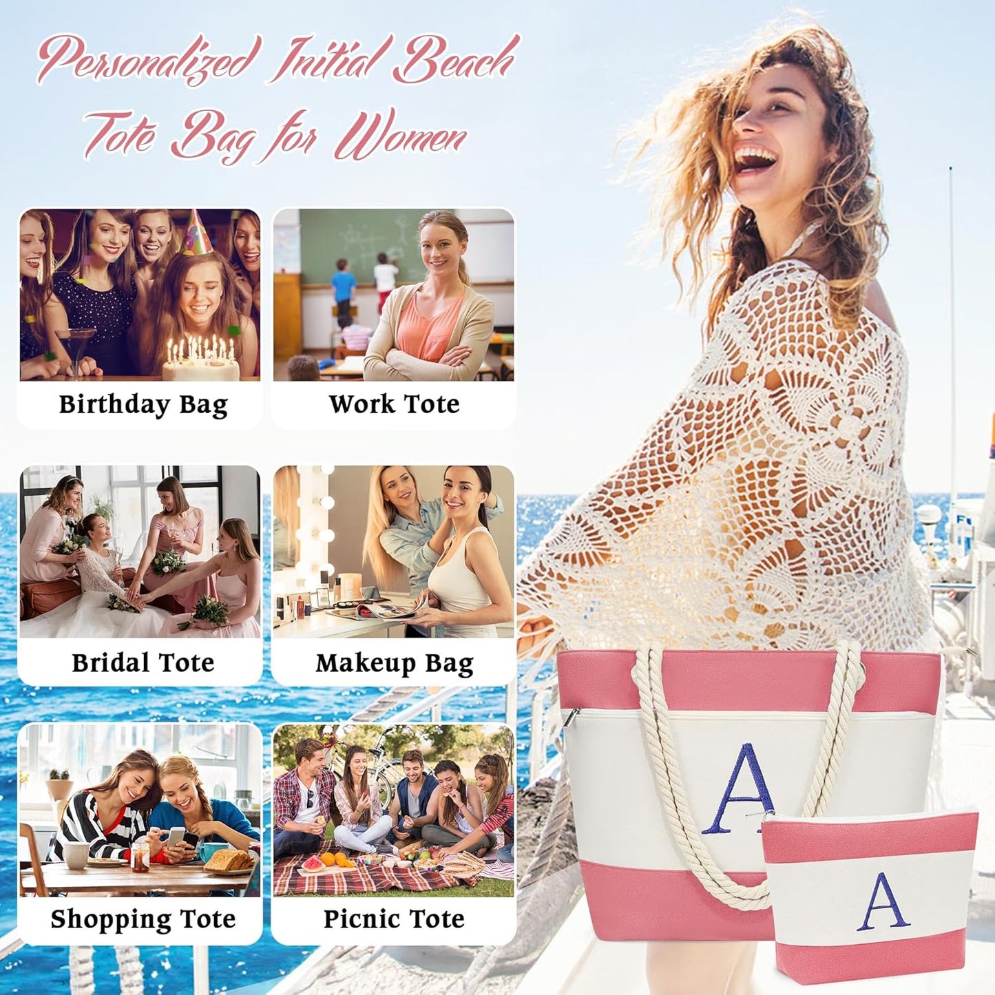 Beach Bags for Women Travel Canvas Beach