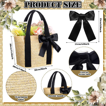 6 Pcs Bridesmaid Straw Beach Bags 