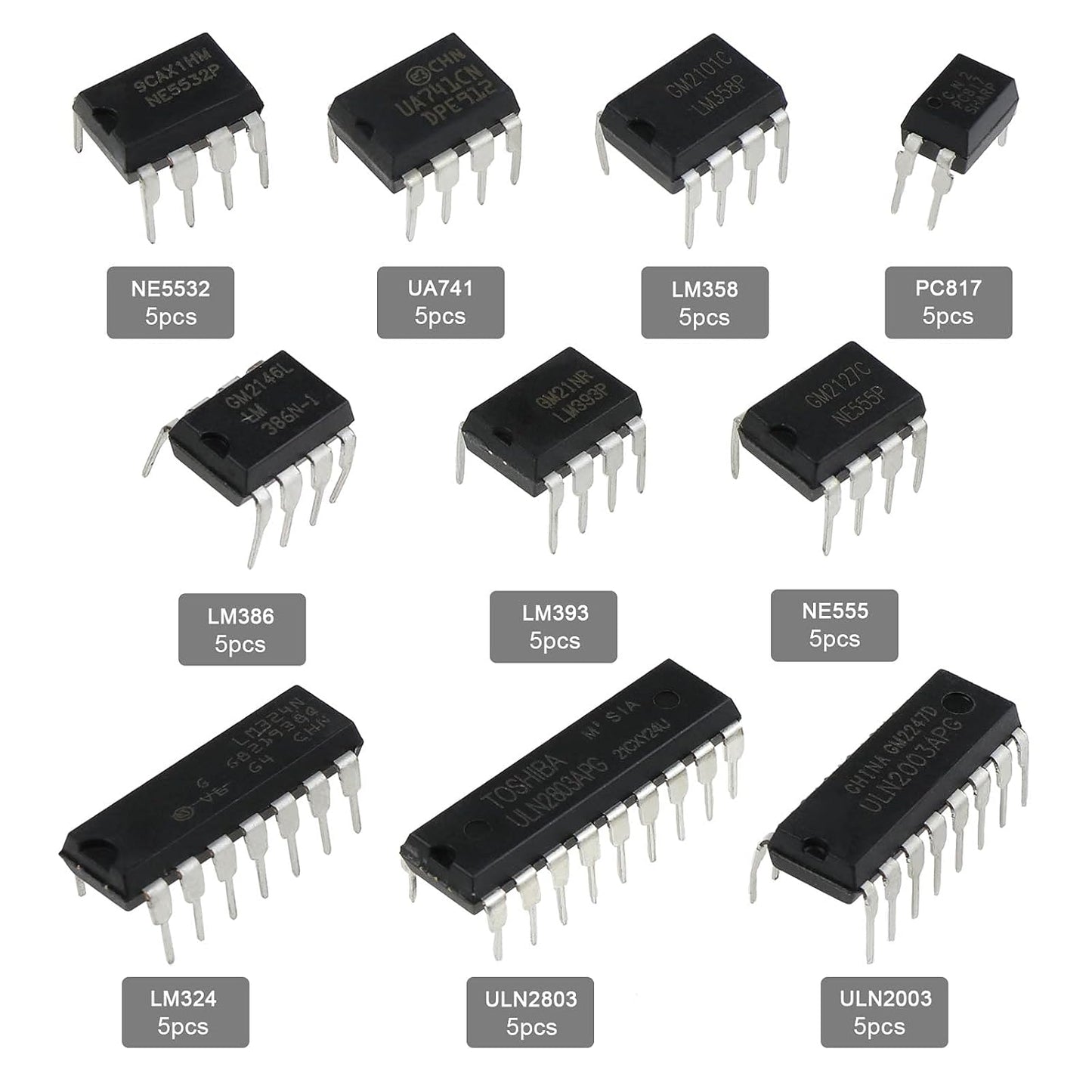 50Pcs 10 Types Integrated Circuit Chip