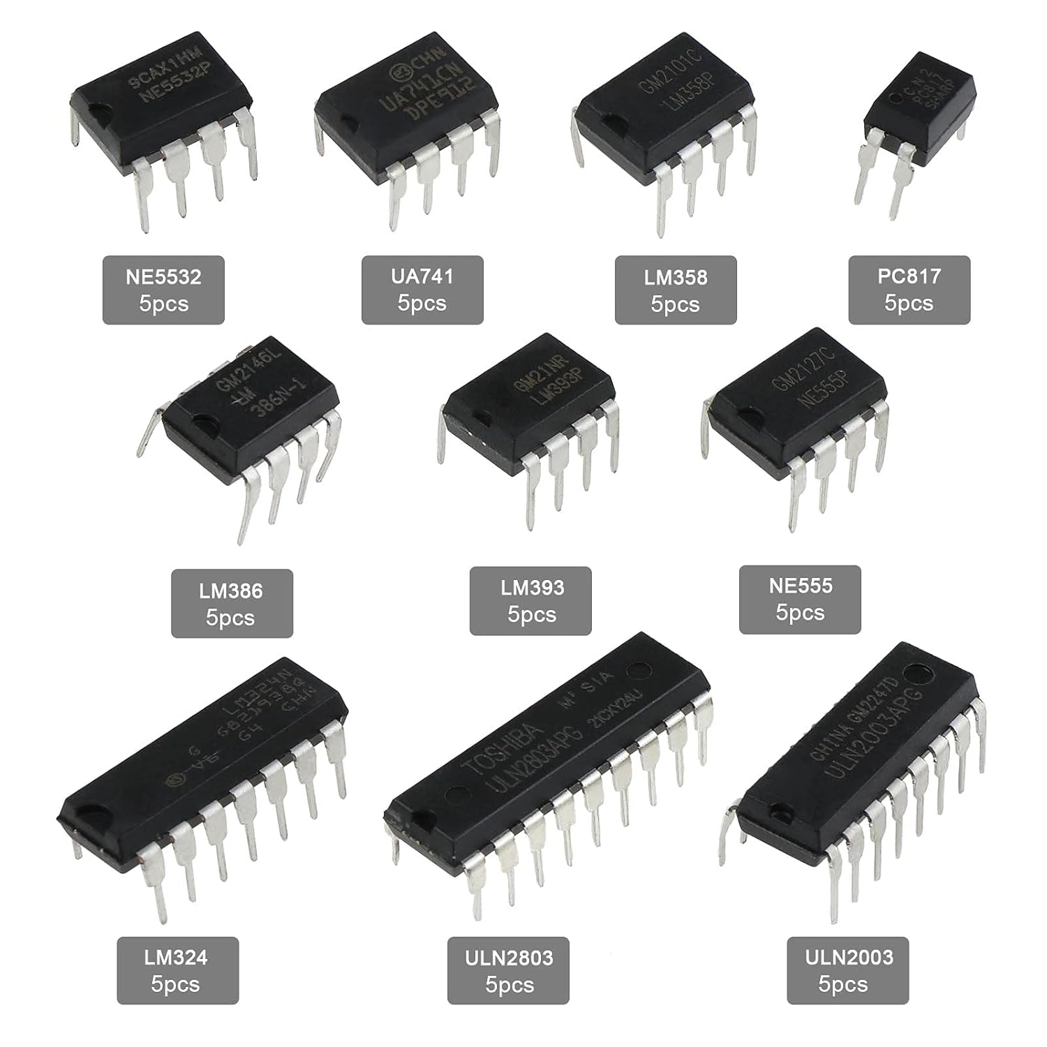 50Pcs 10 Types Integrated Circuit Chip