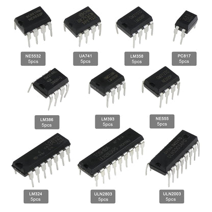 50Pcs 10 Types Integrated Circuit Chip