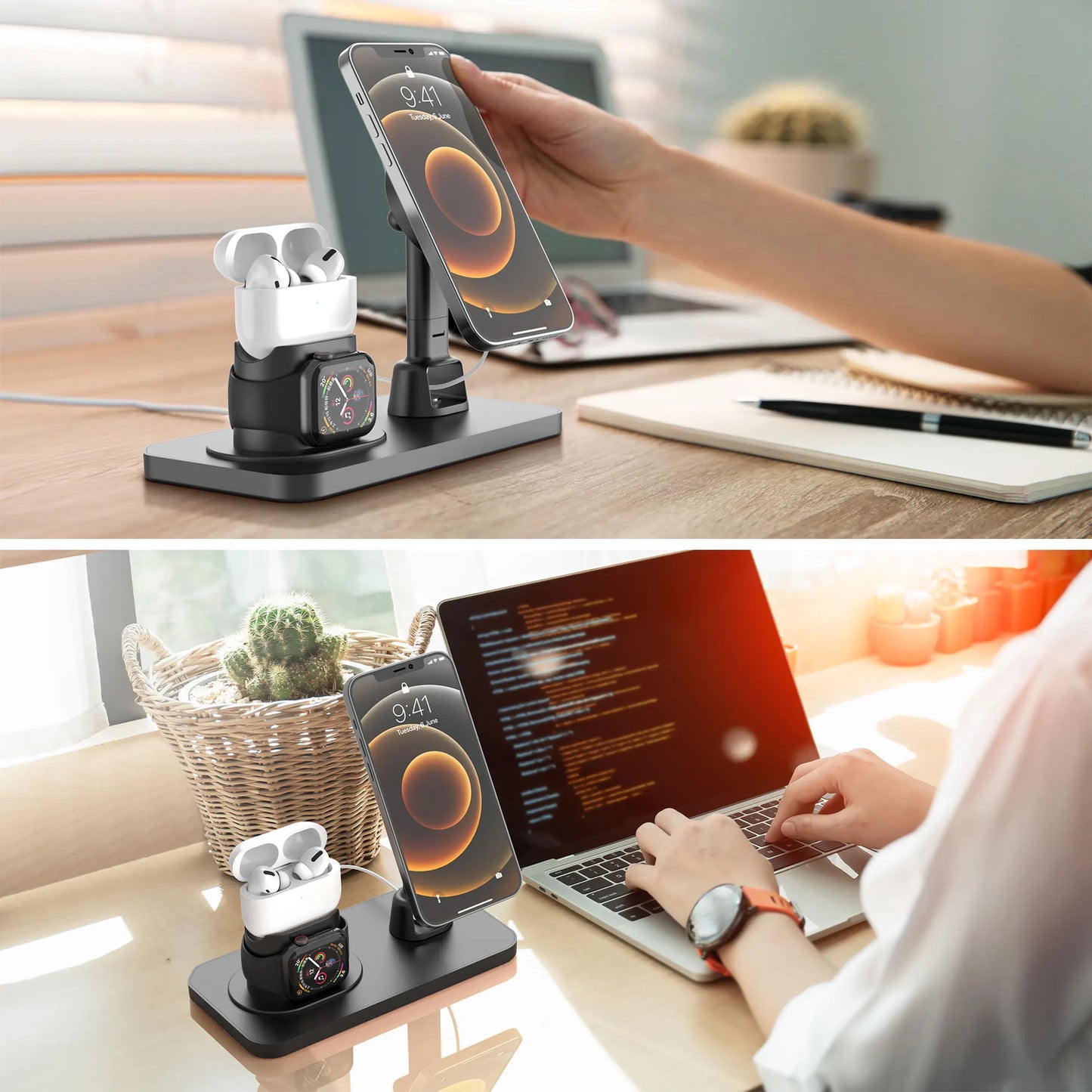 3-in-1 Fast Charging Dock for iPhone, Apple Watch & AirPods