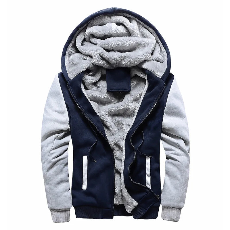 Men's Camouflage Fleece Jacket – Thick, Warm & Stylish Winter Coat