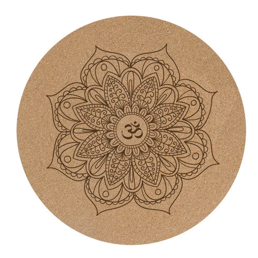 Non-Slip Cork Yoga Mat – Compact 60x60cm Meditation & Pilates Cushion for Home & Outdoor