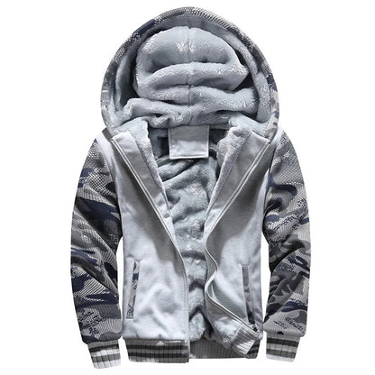 Men's Camouflage Fleece Jacket – Thick, Warm & Stylish Winter Coat
