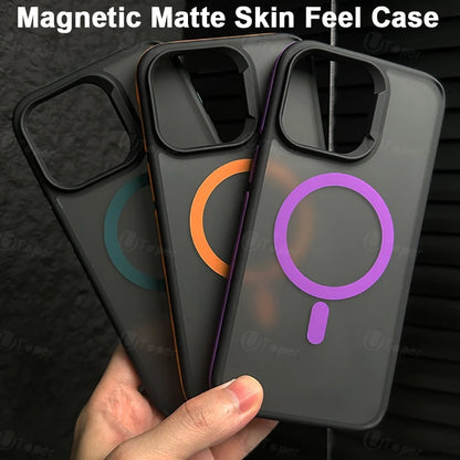 Bicolor Magnetic Phone Case with Shockproof Bumper Hard Cover for iPhone