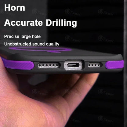 Bicolor Magnetic Phone Case with Shockproof Bumper Hard Cover for iPhone