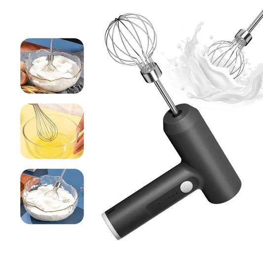 3-in-1 Wireless Electric Mixer – Portable 3-Speed Egg Beater & Baking Tool for Dough, Cake, & Cream