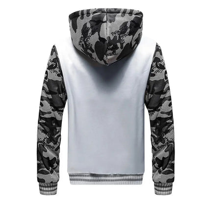 Men's Camouflage Fleece Jacket – Thick, Warm & Stylish Winter Coat