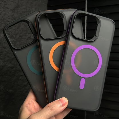 Bicolor Magnetic Phone Case with Shockproof Bumper Hard Cover for iPhone