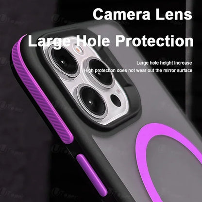 Bicolor Magnetic Phone Case with Shockproof Bumper Hard Cover for iPhone