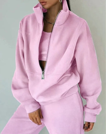 Women's Stylish Warm Tracksuit Set: 2 – Piece Casual Sportswear