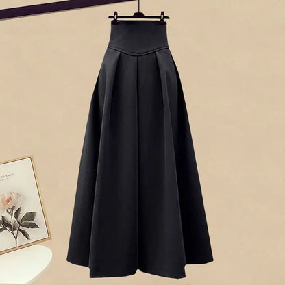Elegant Knit Sweater with A-Line Skirt Set