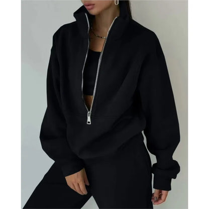 Women's Stylish Warm Tracksuit Set: 2 – Piece Casual Sportswear
