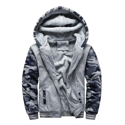 Men's Camouflage Fleece Jacket – Thick, Warm & Stylish Winter Coat
