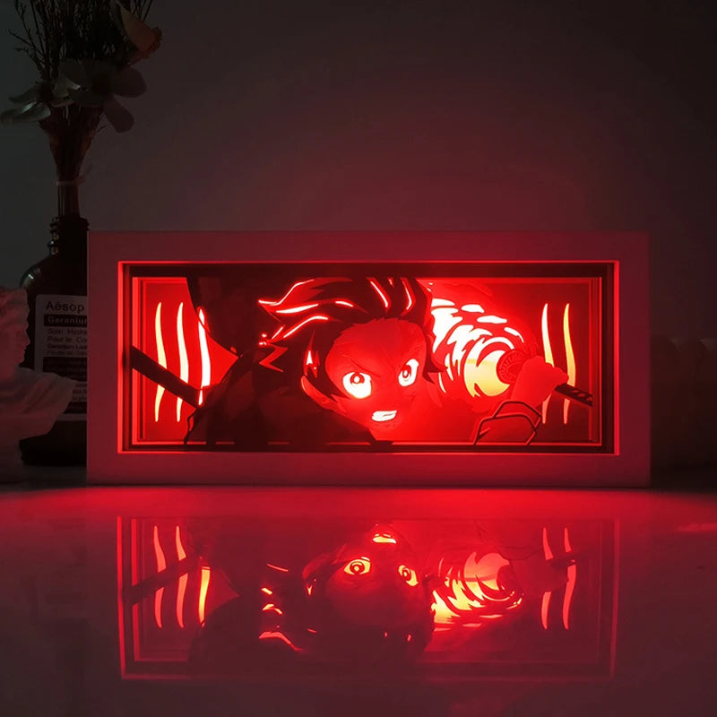 "Demon Slayer" Anime Light Box Remote Controlled LED Night Lamp – Perfect for Anime Lovers!
